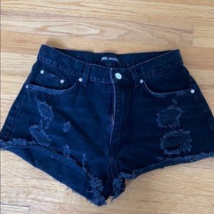 Zara black Jean shorts